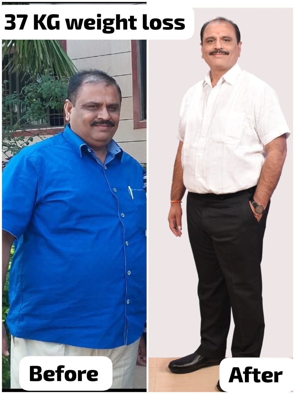 Client transformation result 2 - Weight loss success Dhamtari